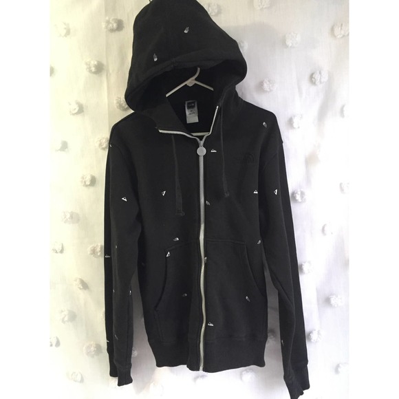 The North Face Full Zip Graphic Print Logo Hoodie Men's size Medium Black - Picture 1 of 8